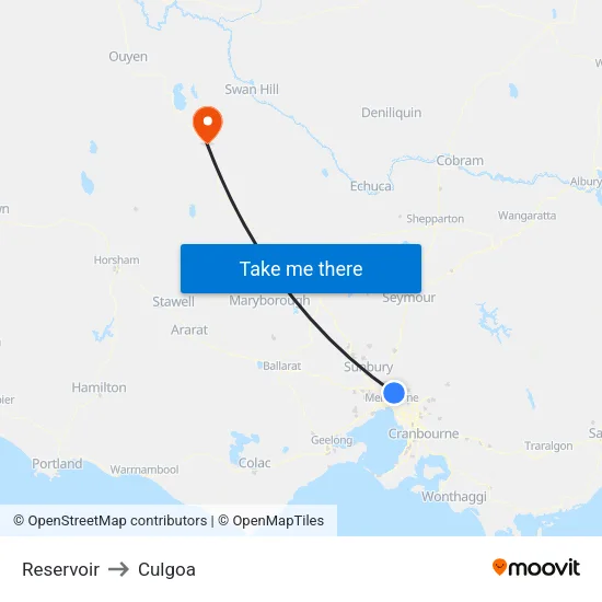 Reservoir to Culgoa map