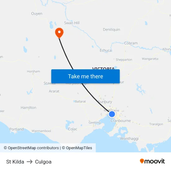 St Kilda to Culgoa map