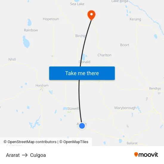 Ararat to Culgoa map