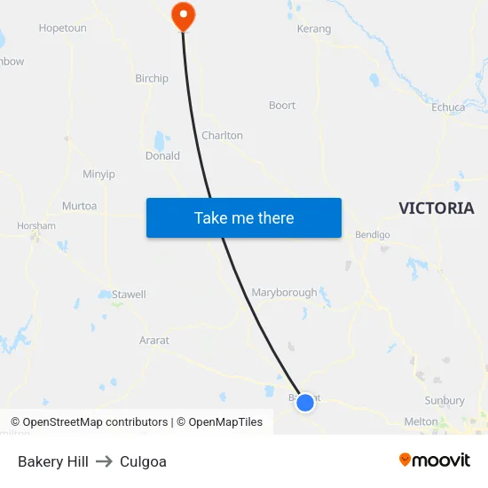 Bakery Hill to Culgoa map