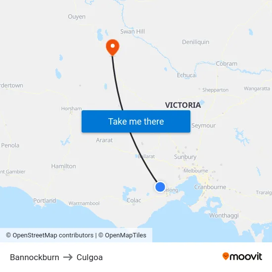 Bannockburn to Culgoa map