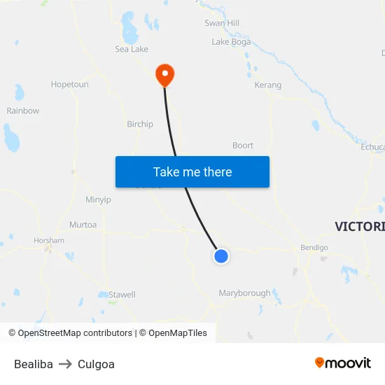 Bealiba to Culgoa map