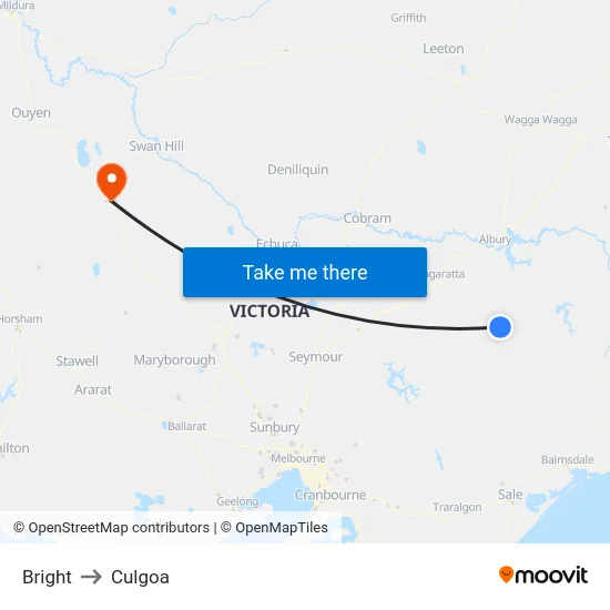 Bright to Culgoa map