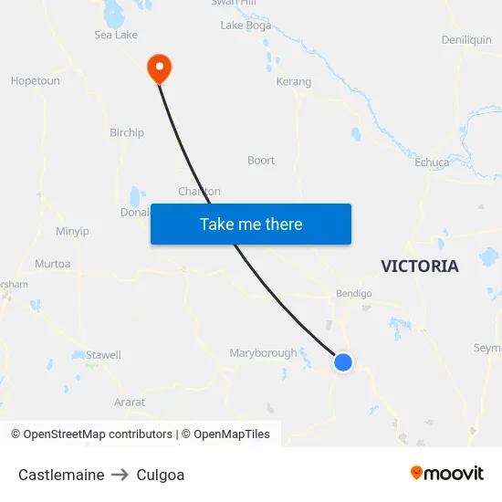 Castlemaine to Culgoa map