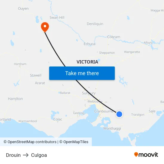 Drouin to Culgoa map