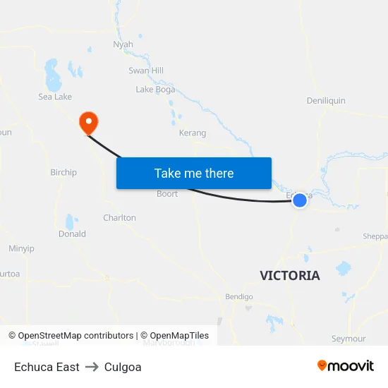 Echuca East to Culgoa map