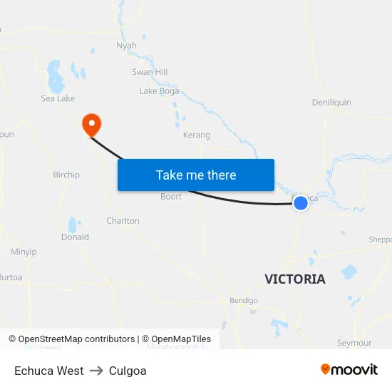 Echuca West to Culgoa map