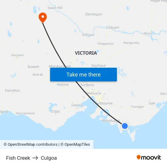 Fish Creek to Culgoa map