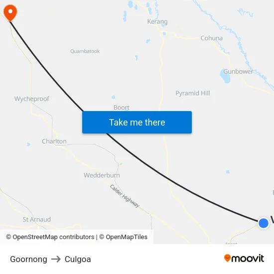 Goornong to Culgoa map