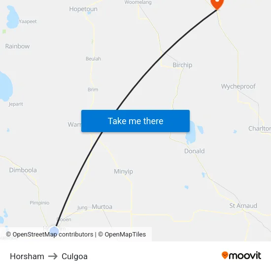 Horsham to Culgoa map