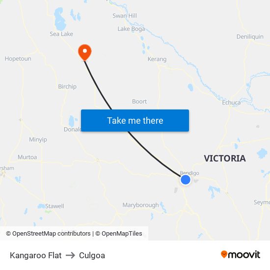 Kangaroo Flat to Culgoa map