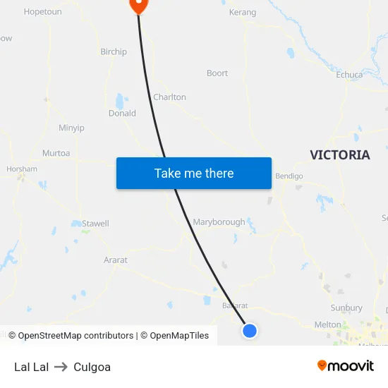 Lal Lal to Culgoa map