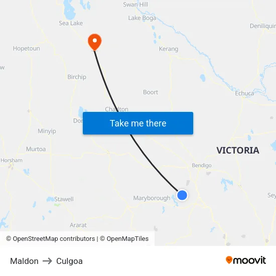 Maldon to Culgoa map
