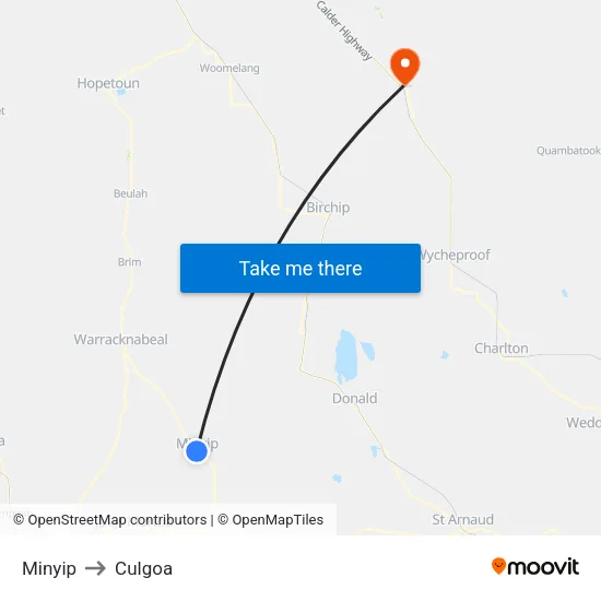 Minyip to Culgoa map