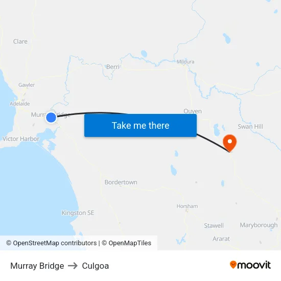 Murray Bridge to Culgoa map