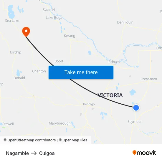 Nagambie to Culgoa map