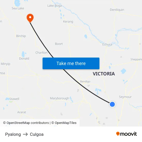 Pyalong to Culgoa map