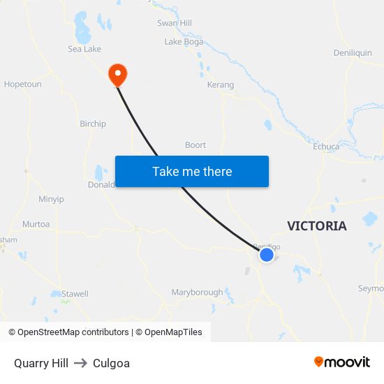 Quarry Hill to Culgoa map