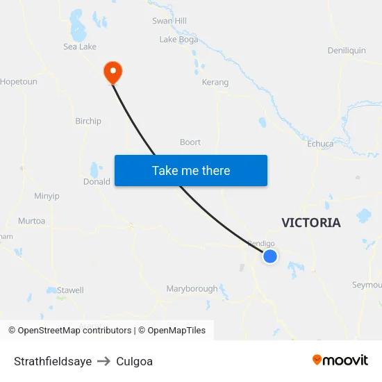 Strathfieldsaye to Culgoa map