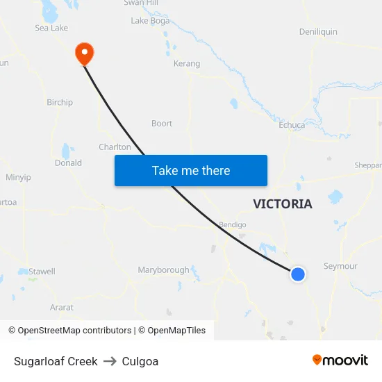 Sugarloaf Creek to Culgoa map