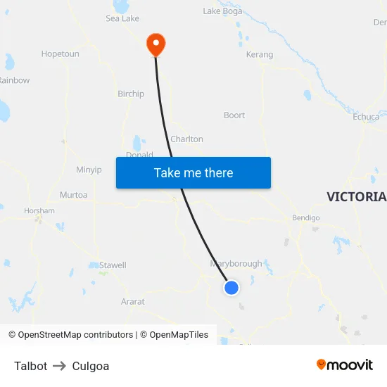 Talbot to Culgoa map