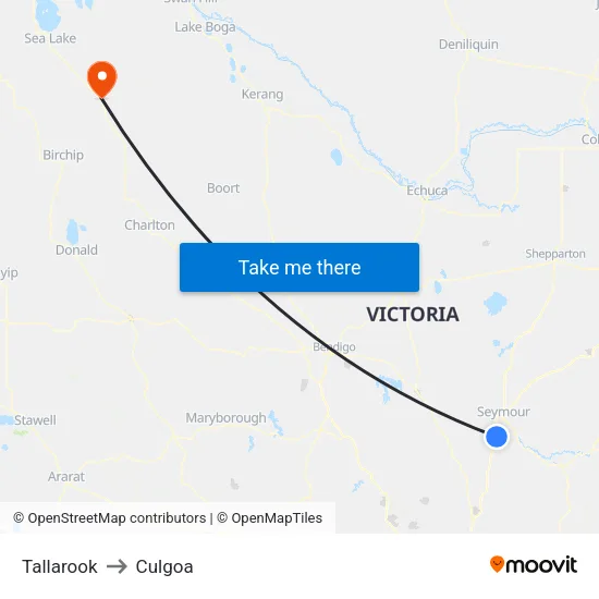 Tallarook to Culgoa map