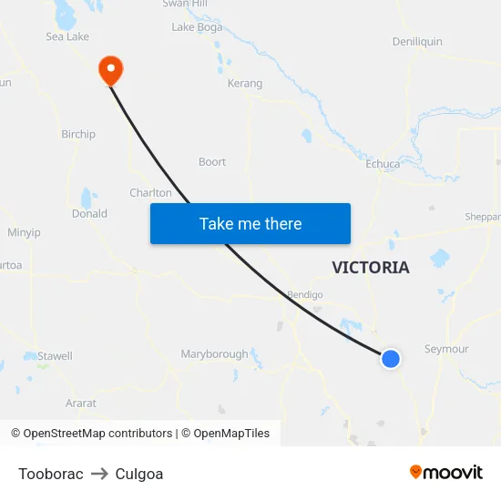 Tooborac to Culgoa map