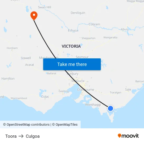 Toora to Culgoa map