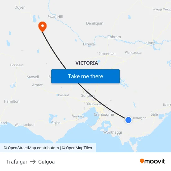 Trafalgar to Culgoa map