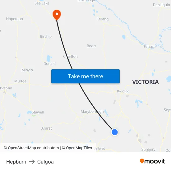 Hepburn to Culgoa map