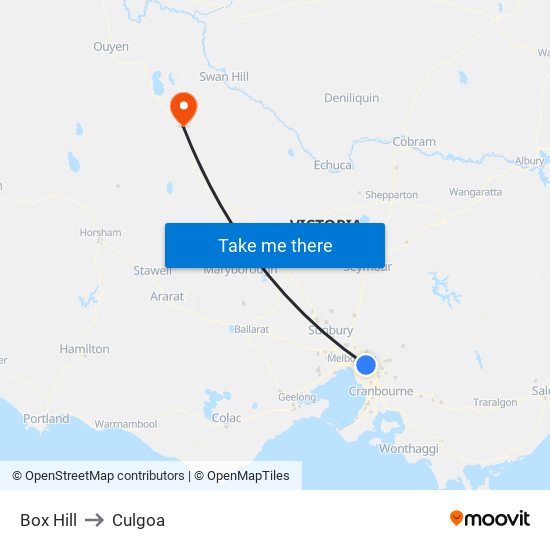 Box Hill to Culgoa map