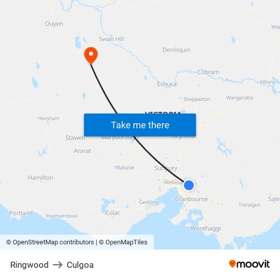 Ringwood to Culgoa map