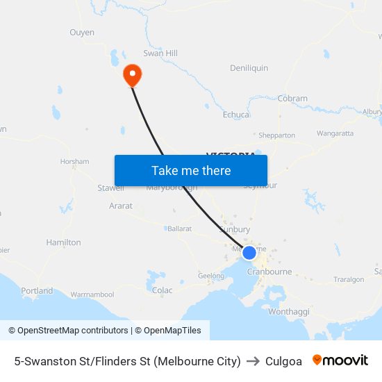 5-Swanston St/Flinders St (Melbourne City) to Culgoa map