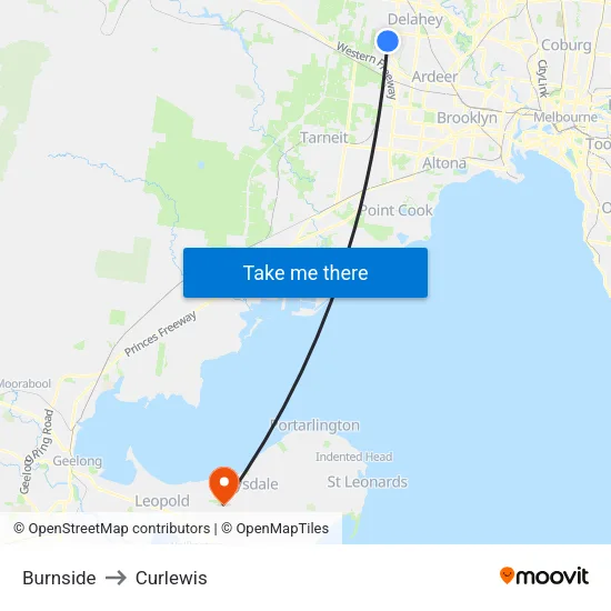 Burnside to Curlewis map