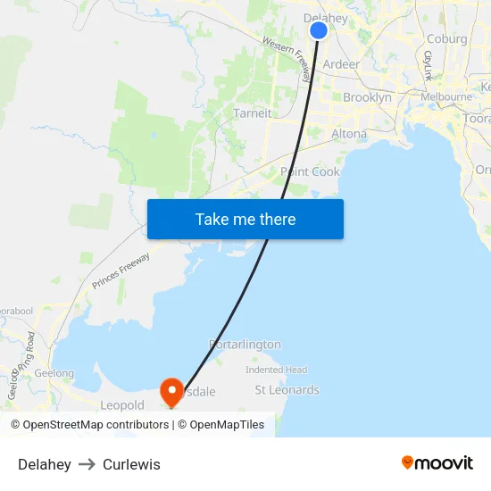 Delahey to Curlewis map