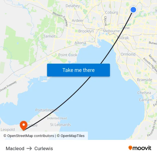 Macleod to Curlewis map