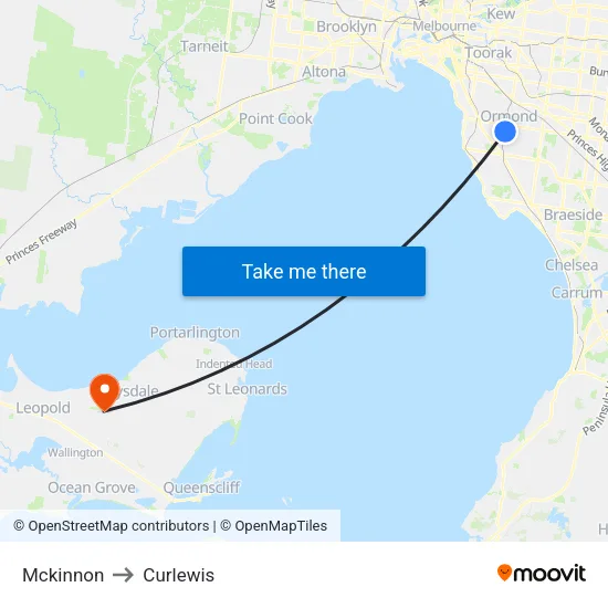 Mckinnon to Curlewis map