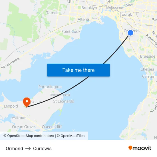 Ormond to Curlewis map