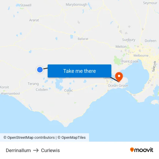 Derrinallum to Curlewis map