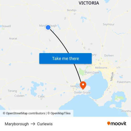 Maryborough to Curlewis map