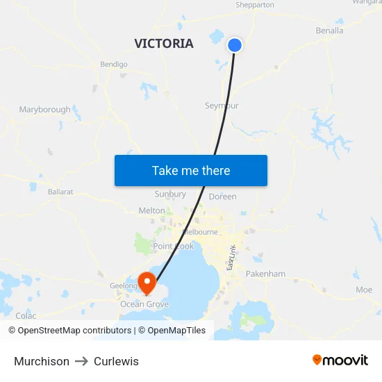 Murchison to Curlewis map