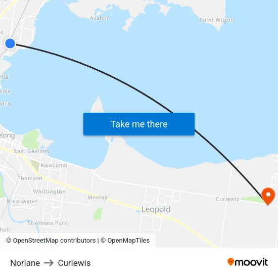 Norlane to Curlewis map