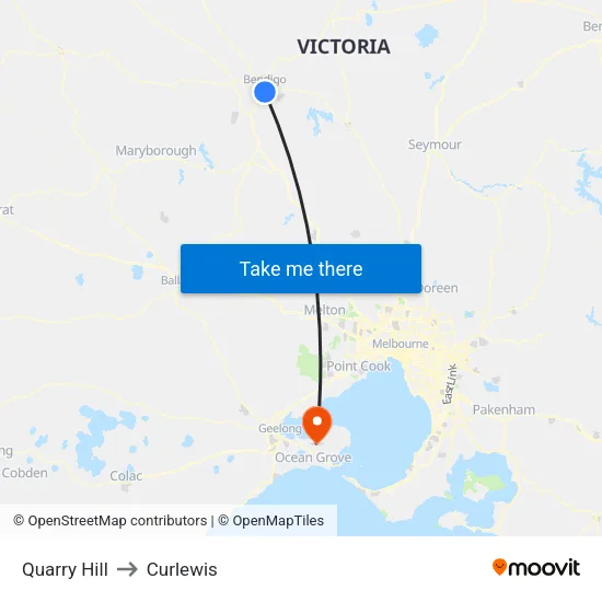 Quarry Hill to Curlewis map