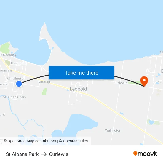 St Albans Park to Curlewis map