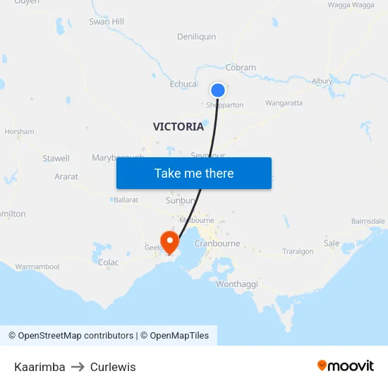 Kaarimba to Curlewis map
