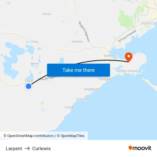 Larpent to Curlewis map