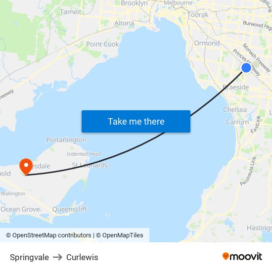 Springvale to Curlewis map