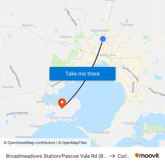 Broadmeadows Station/Pascoe Vale Rd (Broadmeadows) to Curlewis map