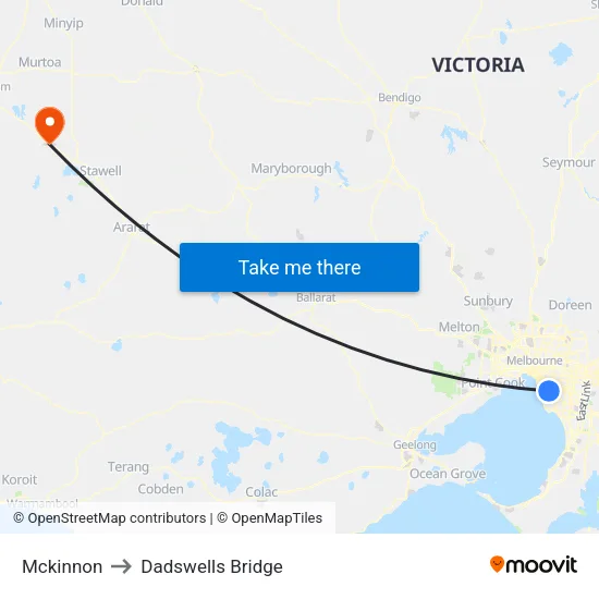 Mckinnon to Dadswells Bridge map