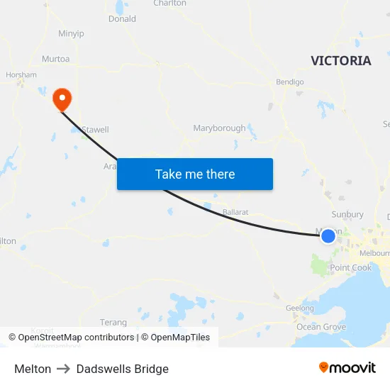 Melton to Dadswells Bridge map